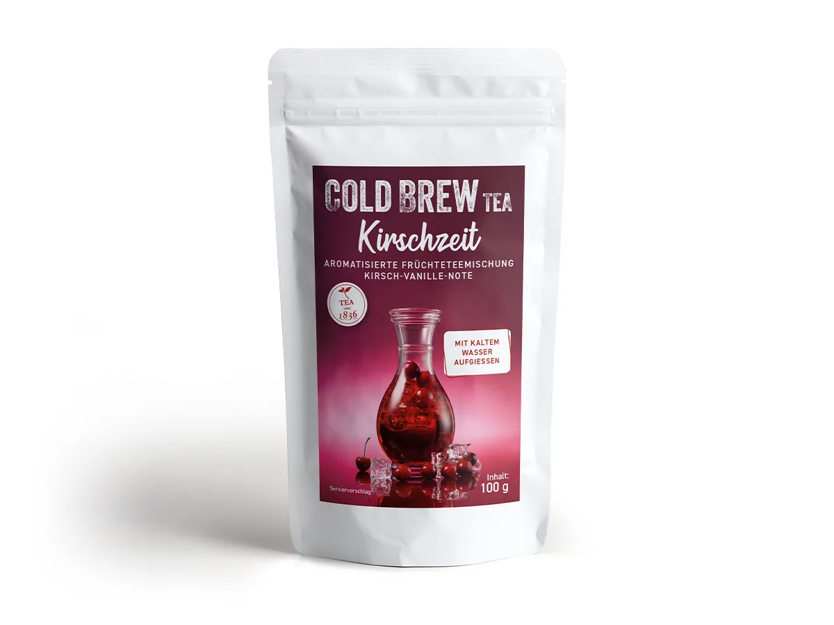 Cold Brew Kirschzeit 1 Cold Brew Kirschzeit Früchtetee mit Kirsch-Vanille-Note im 100 g Beutel