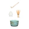 Premium Matcha Set Harmony 3 Matcha Zubehör des Premium Matcha Set Harmony mit türkisfarbener Matcha-Schale