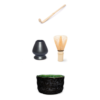 Premium Matcha Set Kyoto 3 Matcha Zubehör mit Bambusbesen, Matcha-Schale und Bambuslöffel auf weißem Hintergrund